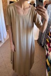 Vestido de rayón Beige