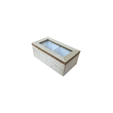 Caja de té de madera 2 compartimentos Sc