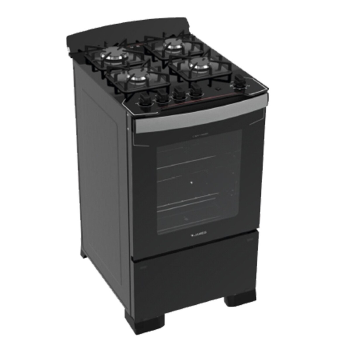 Cocina James C 804 V Negra 4 Hornallas Y Horno A Gas Color Negro 