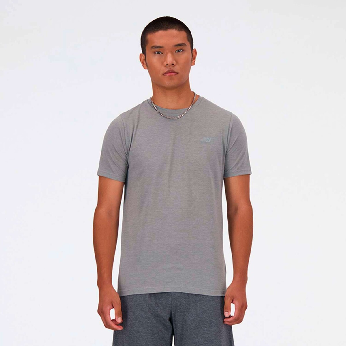 Camiseta Sport Essentials Heathertech de Hombre - Gris 