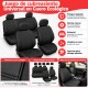 Juego de cubre asiento para autos en cuero ecológico NEGRO