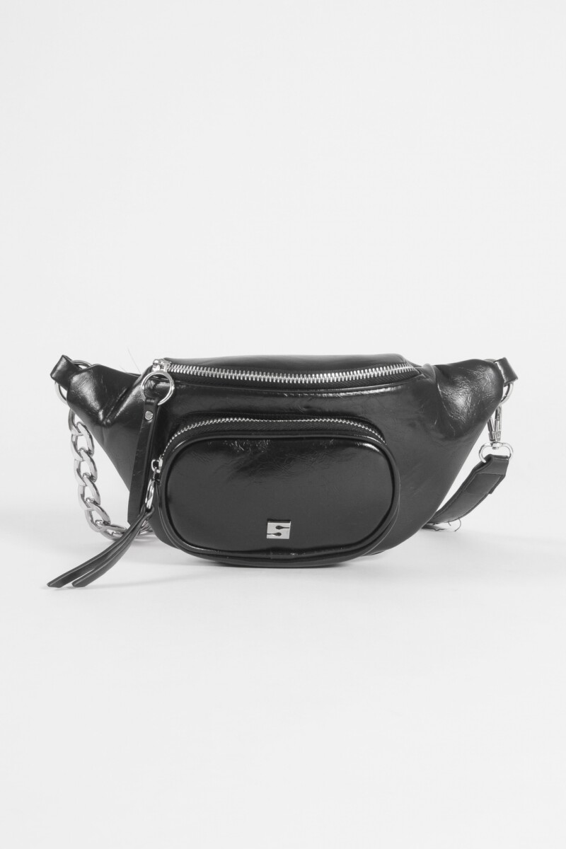 Cartera de hombro con cierres negro