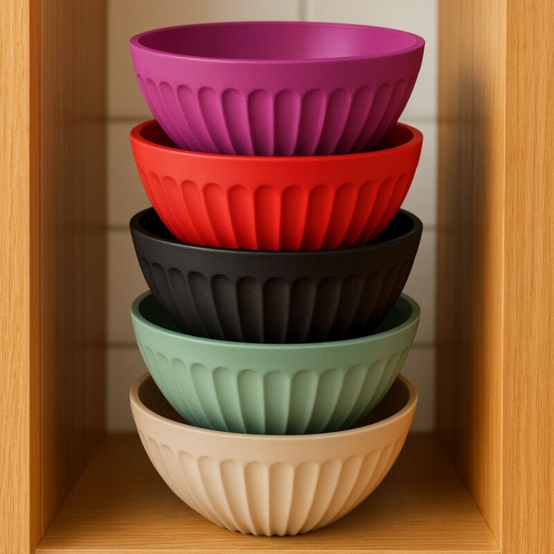 Set x6 bowl de plástico 400ml ROJO