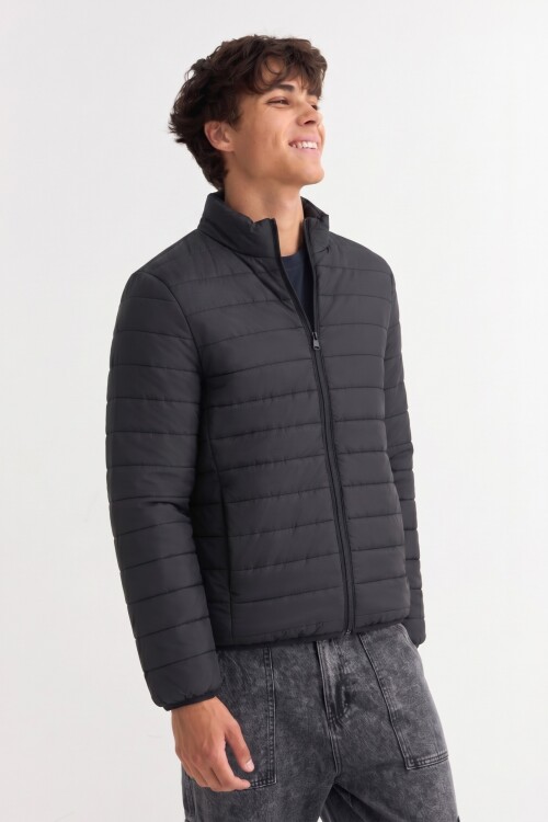 Campera puffer básica NEGRO