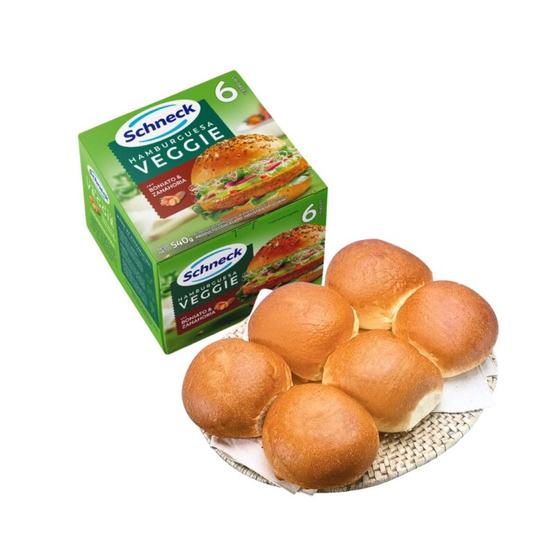 Pack Hamburguesas Veggie Boniato y Zanahoria Schneck y Panes - 6 + 6 Uds. Pack Hamburguesas Veggie Boniato y Zanahoria Schneck y Panes - 6 + 6 Uds.