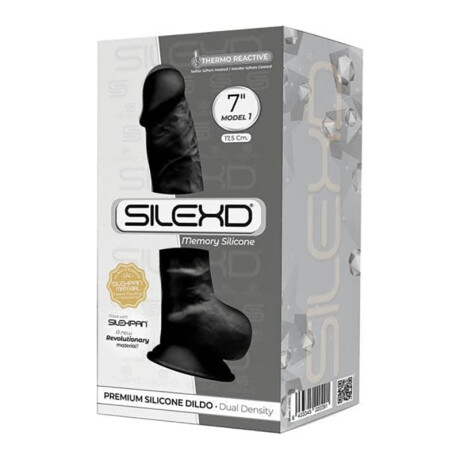 Dildo Realístico Ventosa Silexd Modelo 1 7" Negro