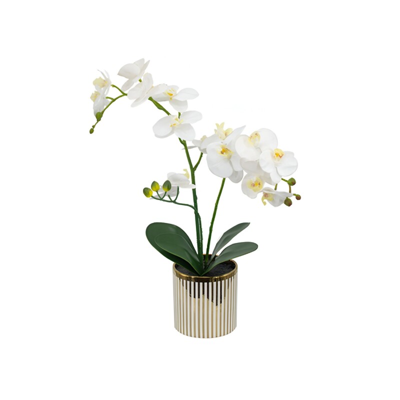 ORQUIDEA ARTIFICIAL C/BASE 24x15x52CM DORADO ORQUIDEA ARTIFICIAL C/BASE 24x15x52CM DORADO