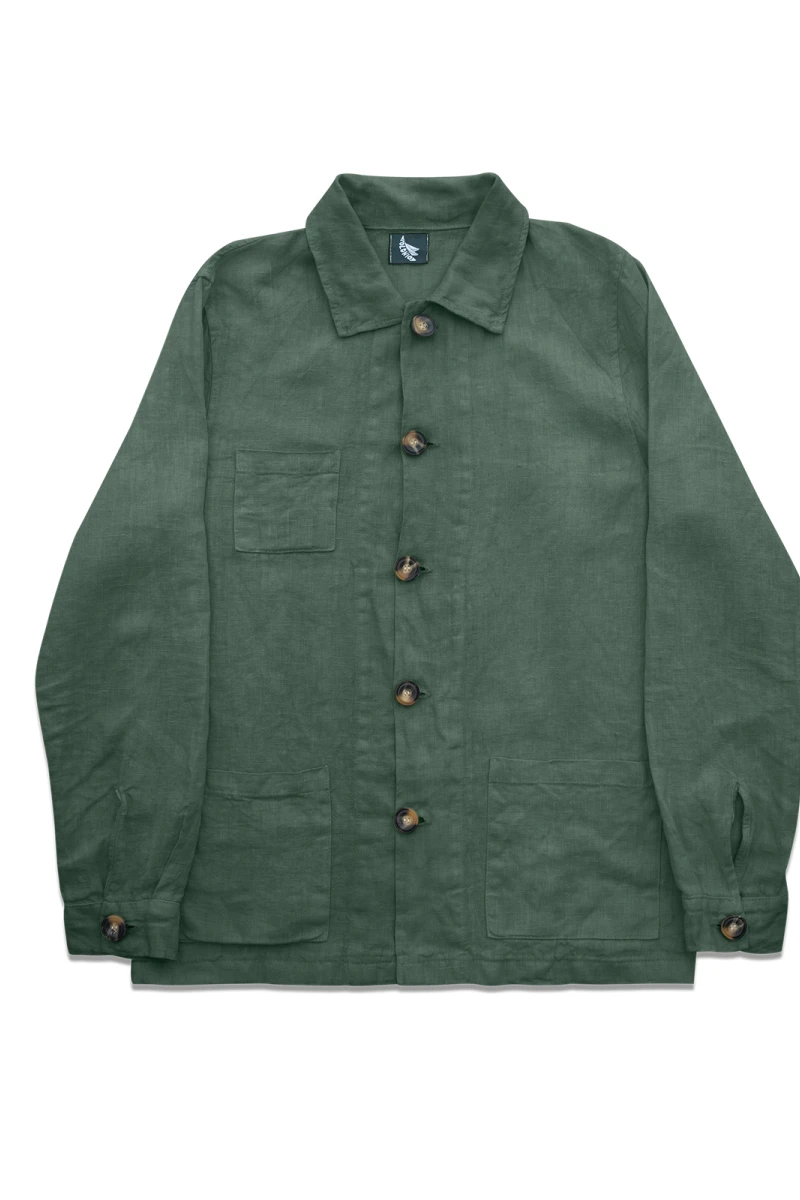 HEAVY LINEN JACKET Verde