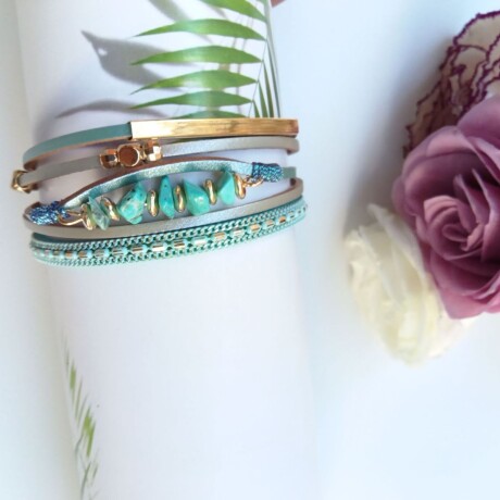 Pulsera Amuleto Varios Colores Turquesa