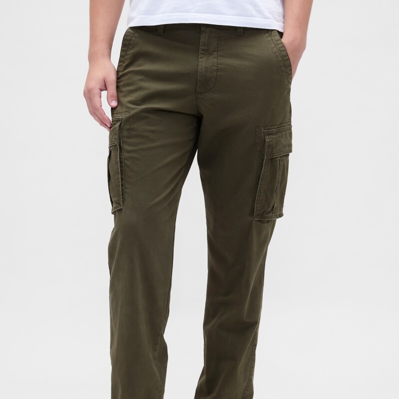 V-STRAIGHT CARGO PANT BLACK MOSS