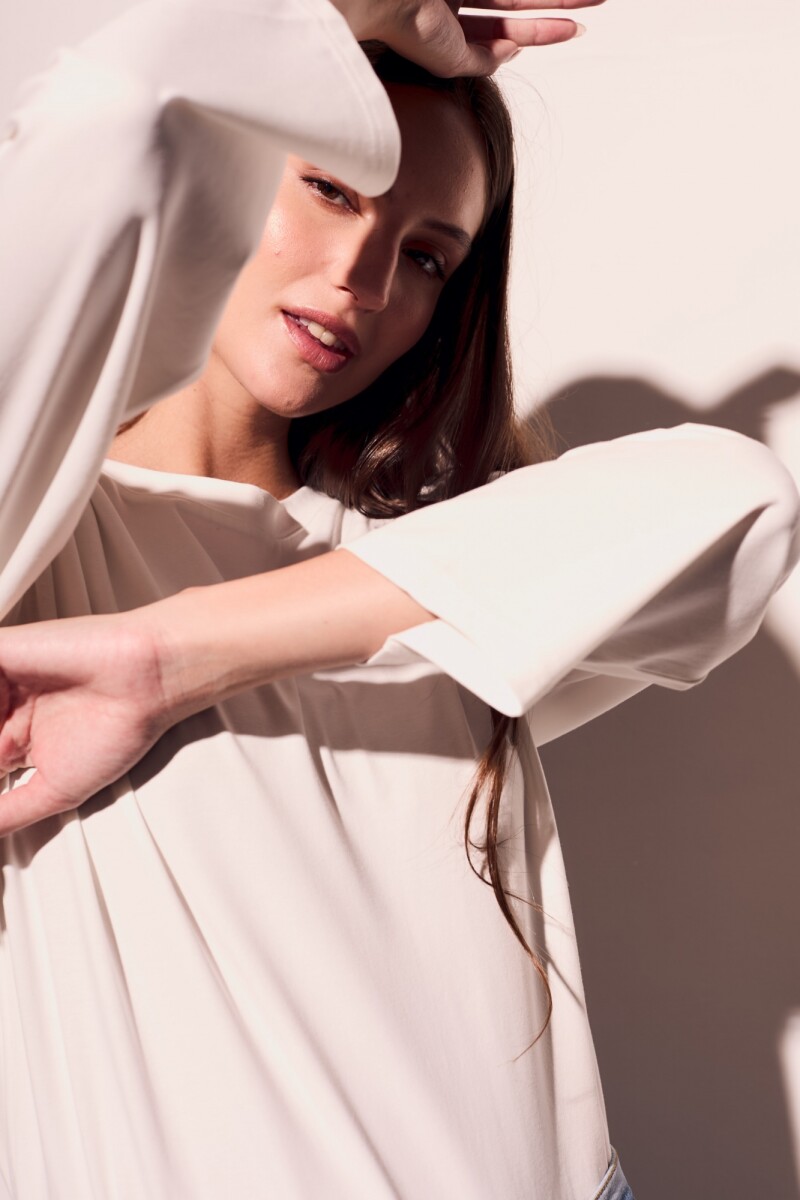 Remera Algodón Elastano Nacar