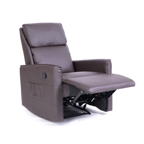 RECLINER 1 CUERPO SIMIL-CUERO MARRON CRETA