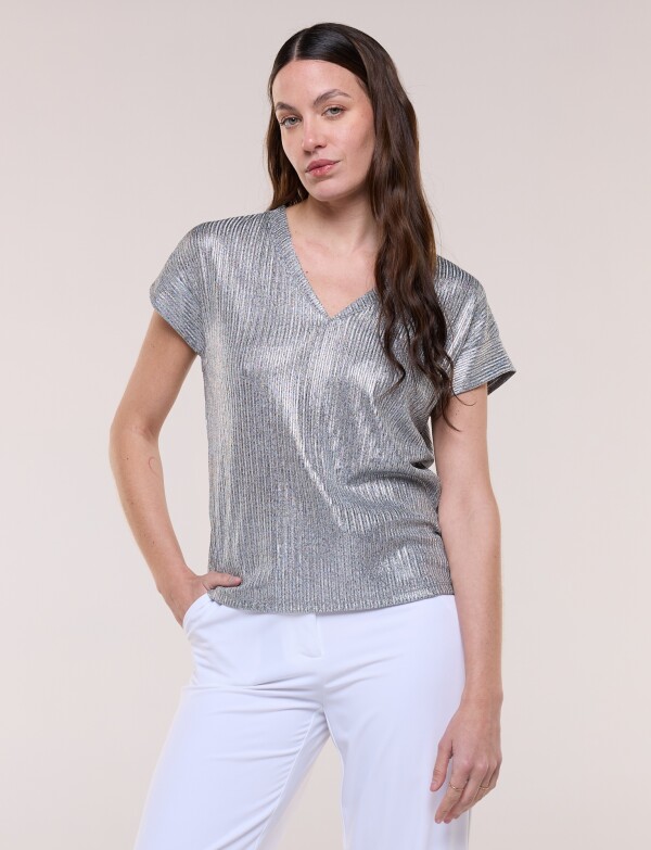 Blusa Metalizada PLATEADO