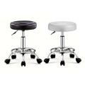 Banquito Giratorio Taburete Ajustable Rueditas Peluquería Blanco