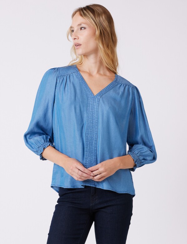 Blusa Lyocell Pespunte JEAN