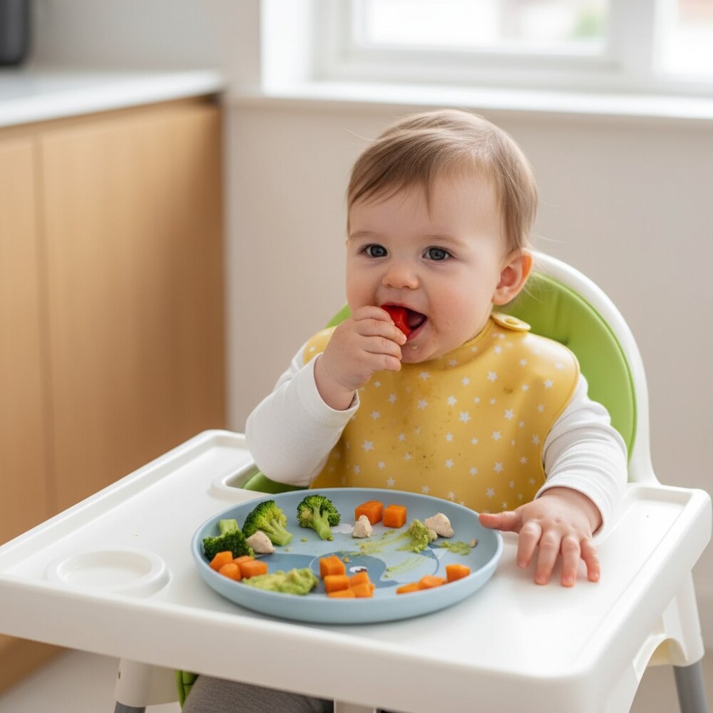 Plato con ventosa BUBA cloudy celeste