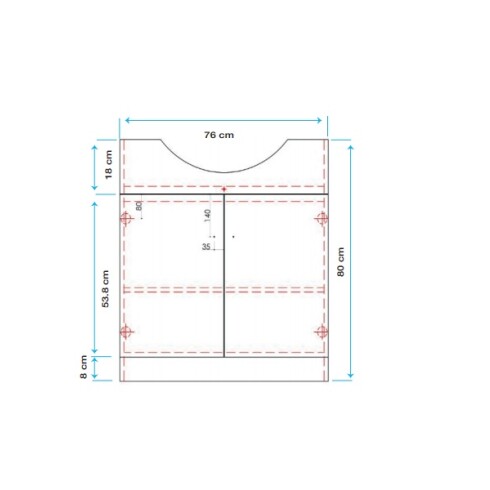 MOBILIARIO BAÑO MUEBLE 81X48X80 BLANCO C BACHAS 000