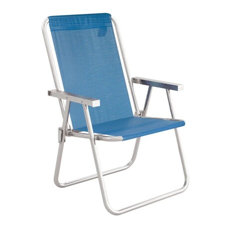Kit 2 Reposeras Altas Plegables Aluminio Conforto Total Mor Azul