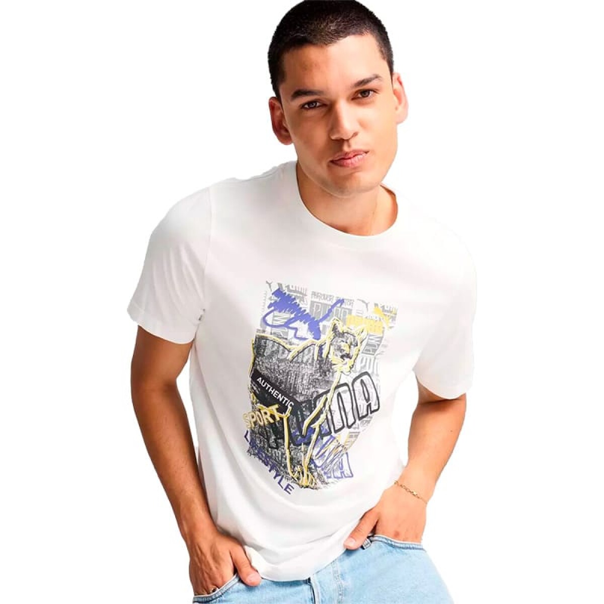 Remera Puma Graphics de Hombre - 683213 02 - Blanco 