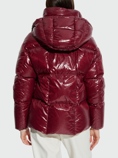 MONCLER - Campera corta de Plumas Parana Azul