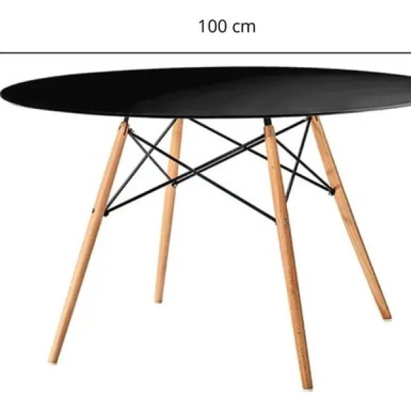 Mesa Comedor ComboHome Eames Redonda Laqueada 100Cm Premium Negro 1