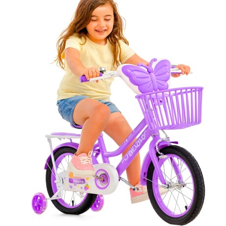 Bicicleta infantil Butterfly con música y luces Rodado 16 Violeta