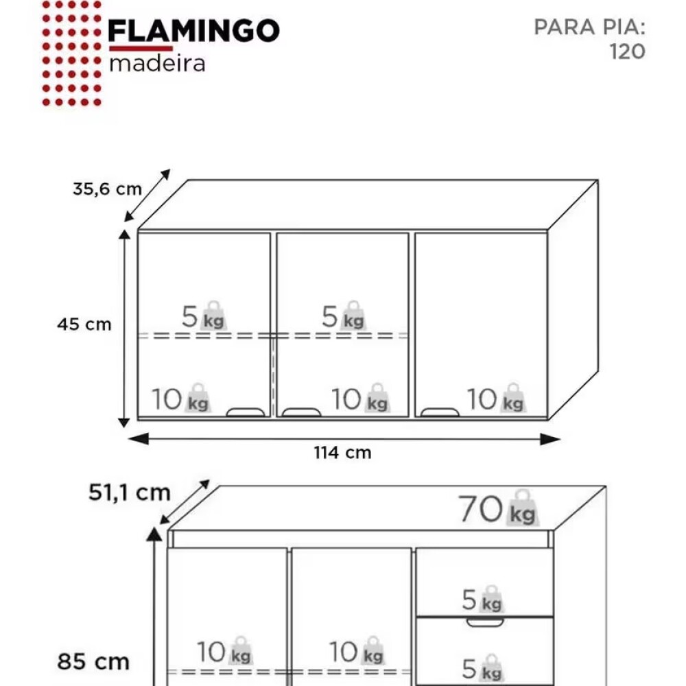 Mueble bajo mesada cocina con aéreo Flamingo negro 120 cm Mueble Bajo Mesada Cocina Con Aéreo Flamingo Negro 120 Cm