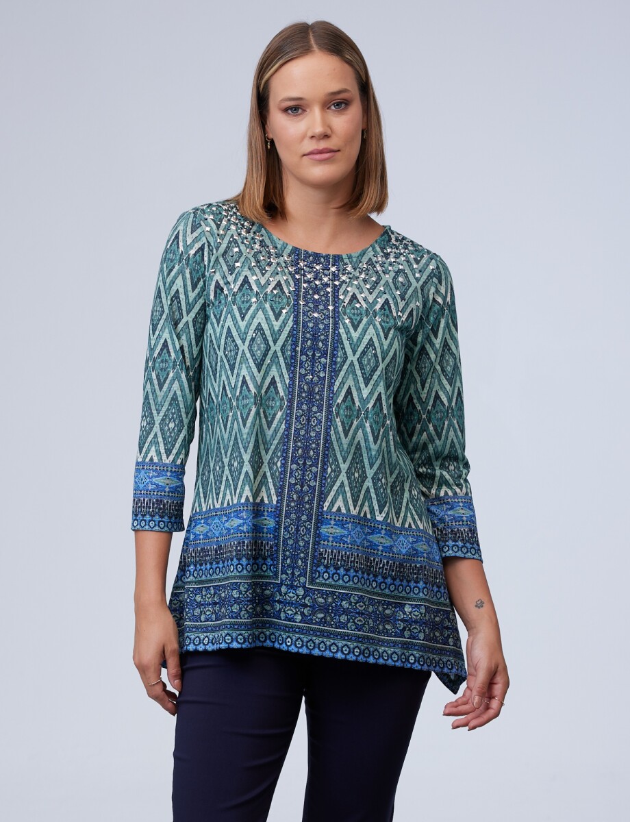 Blusa Print - Verde/multi 