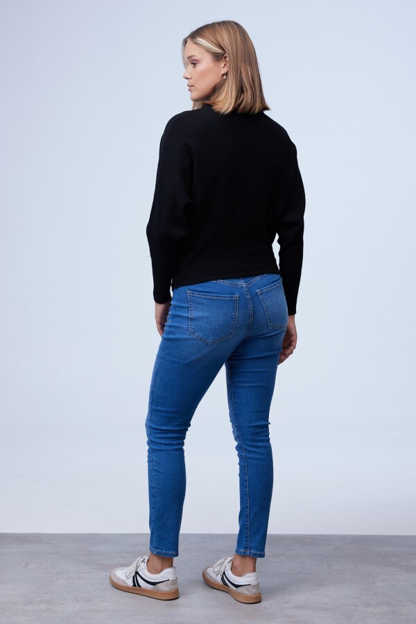 Buzo Dolman Ribs NEGRO