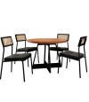 Juego de comedor Mesa Redonda Lux Atria Negro
