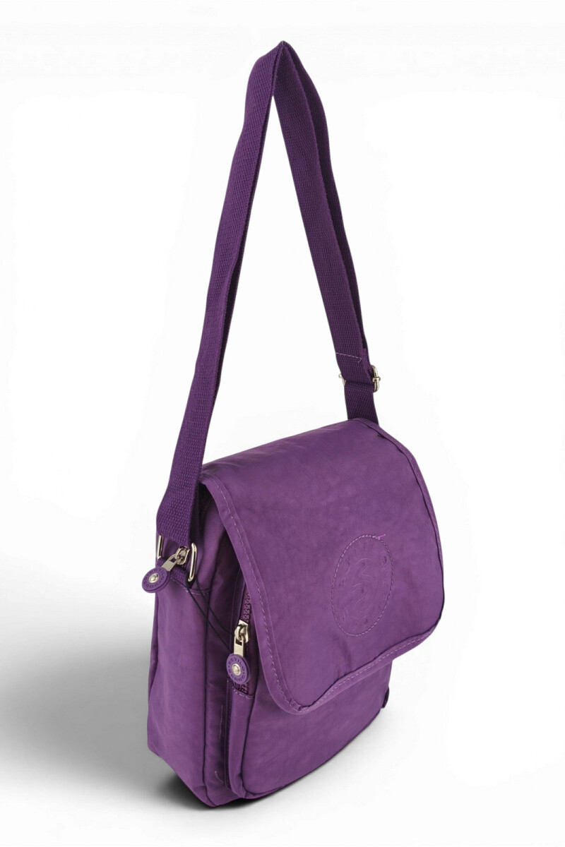 Morral Cruzado (Bandolera) en Tafeta Amasada Violeta