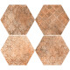 Porcelanato Hexagonal Cotto Decorado Mate 22X25Cm Piso Pared GAMAS DE TERRACOTA
