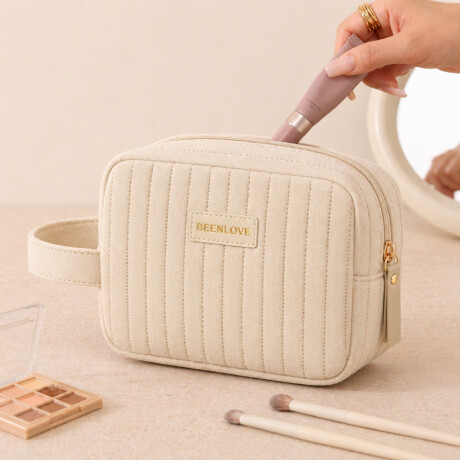 Neceser con asa Velvet BLove Beige