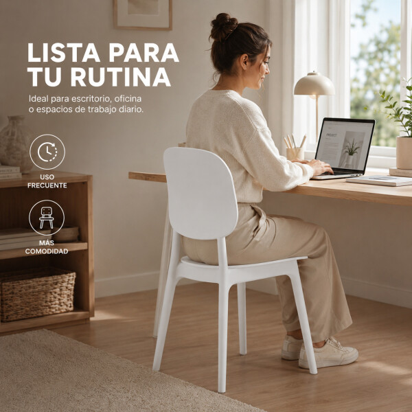 Silla Comedor ComboHome Visby Blanca Diseño Moderno Calidad Blanco 1