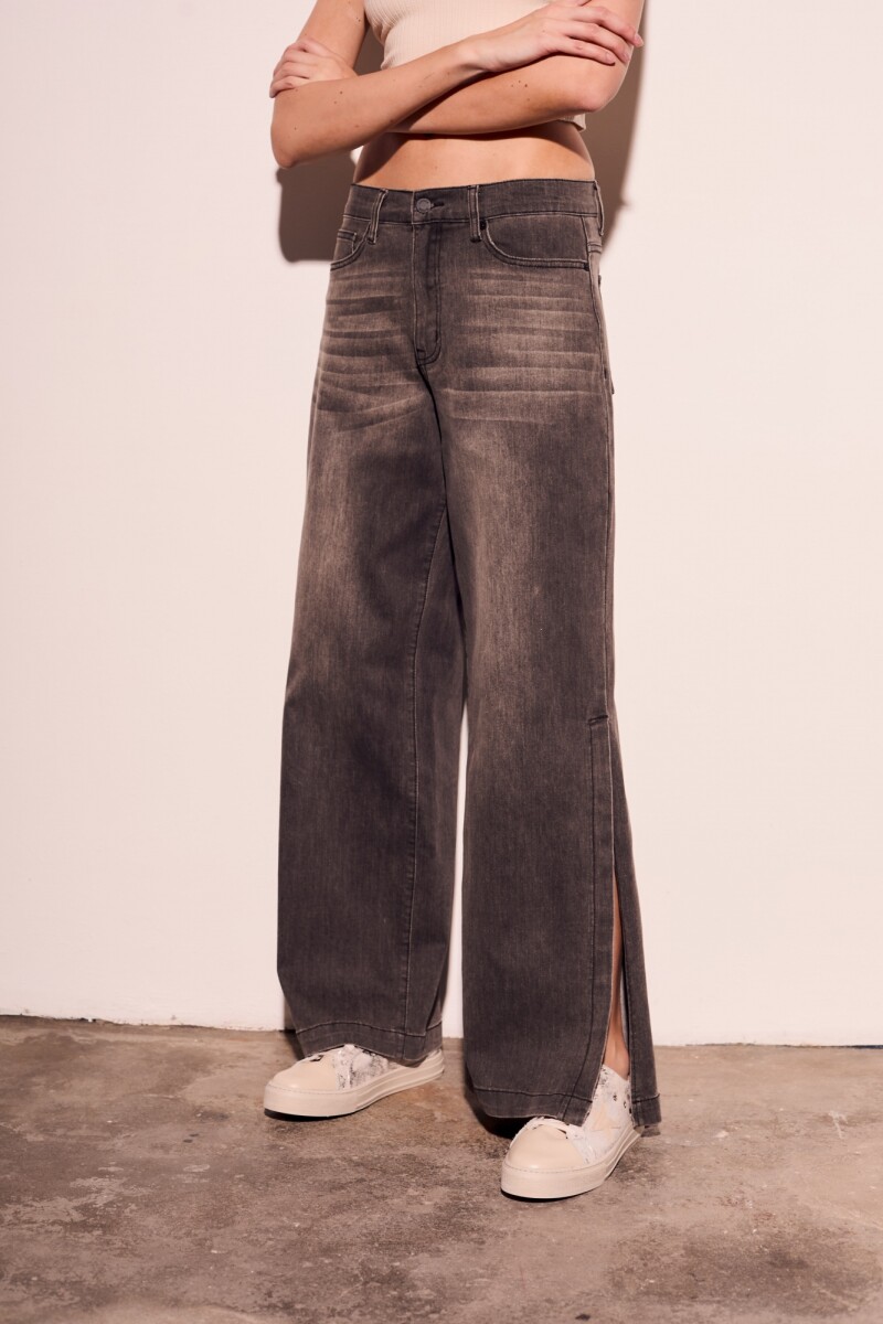 Jean Wide Tajo Denim Gris