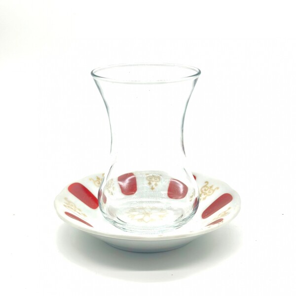 Vaso de té de vidrio X1 7 Plato Cerámica