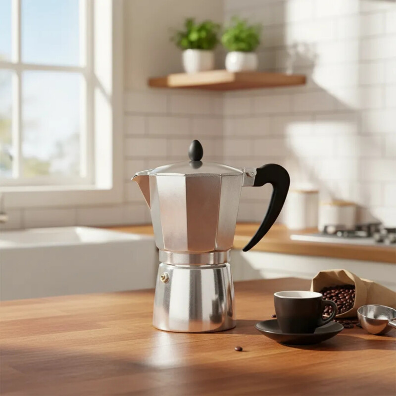 Cafetera Italiana en Aluminio 9 tazas Plateado
