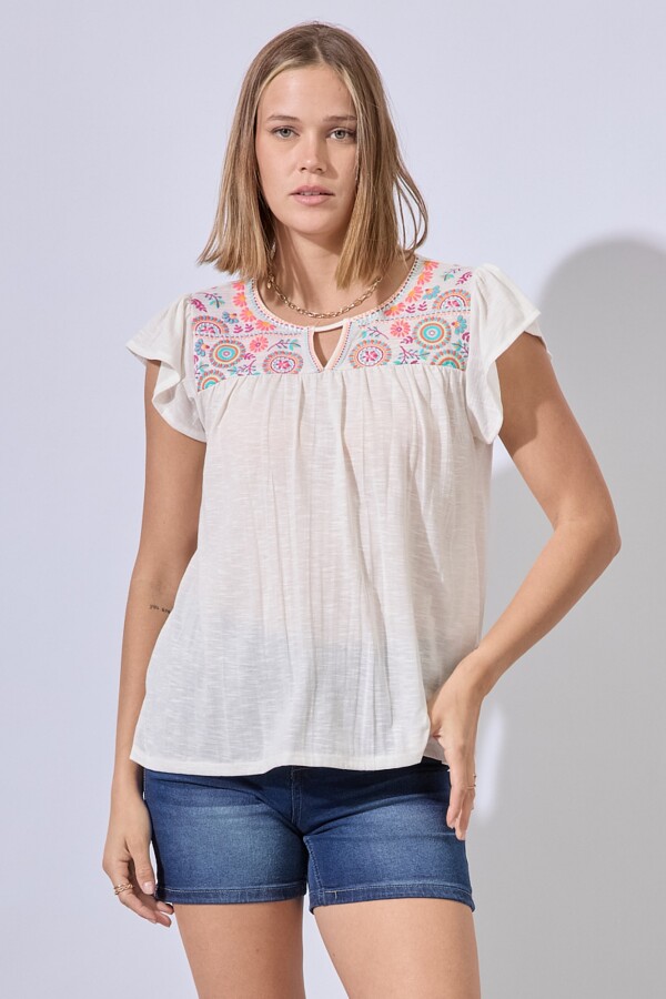 Remera Bordada CRUDO/MULTI