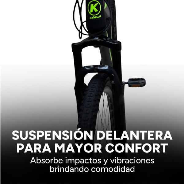 Bicicleta Kajla Montaña Rodado 26 Freno Disco 21 Velocidades Color Negro Verde