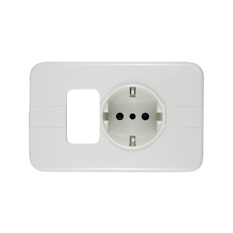 TOMA SCHUKO CON PLACA+UN MODULO LIBRE TOMA SCHUKO CON PLACA+UN MODULO LIBRE