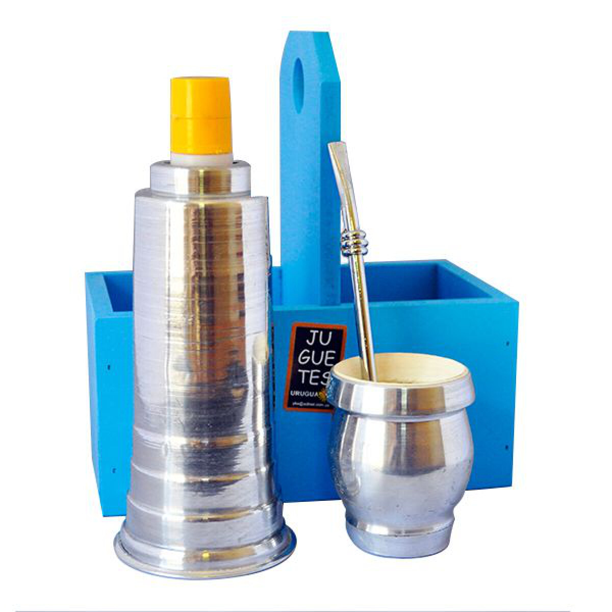 Set de mate termo y bombilla infantil en matera de madera 