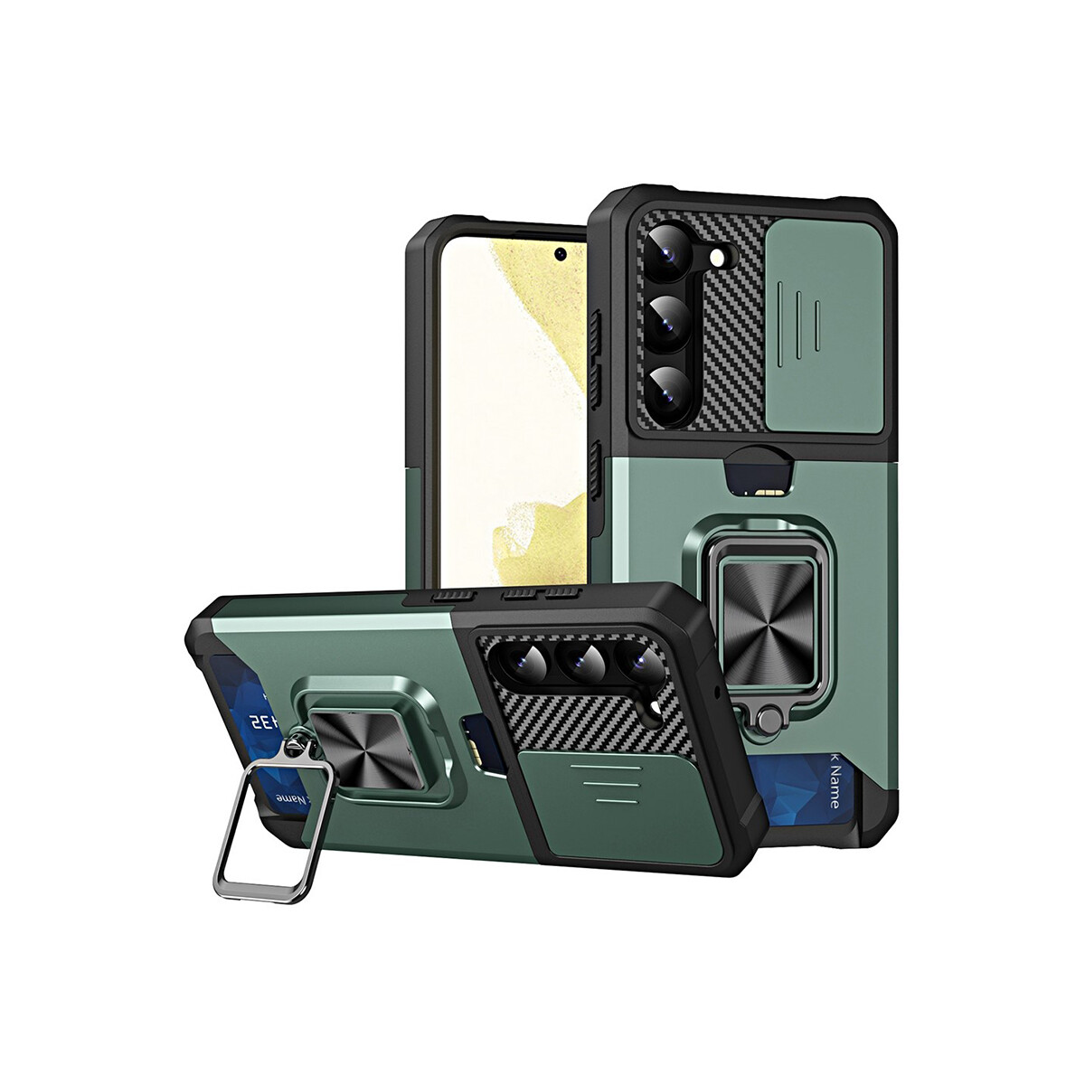 Protector Samsung Galaxy S23 con anillo color verde 