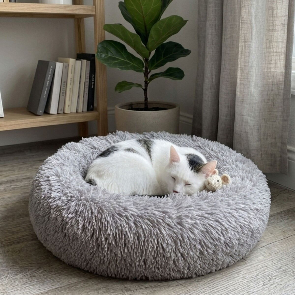 Cama tipo dona para Perro/Gato 80 cm - Gris 
