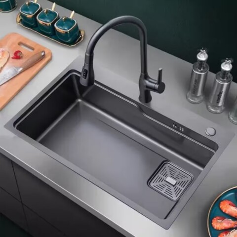 Pileta de cocina DREAM simple grande Negra 75x45x21cm Pileta De Cocina Dream Simple Grande Negra 75x45x21cm