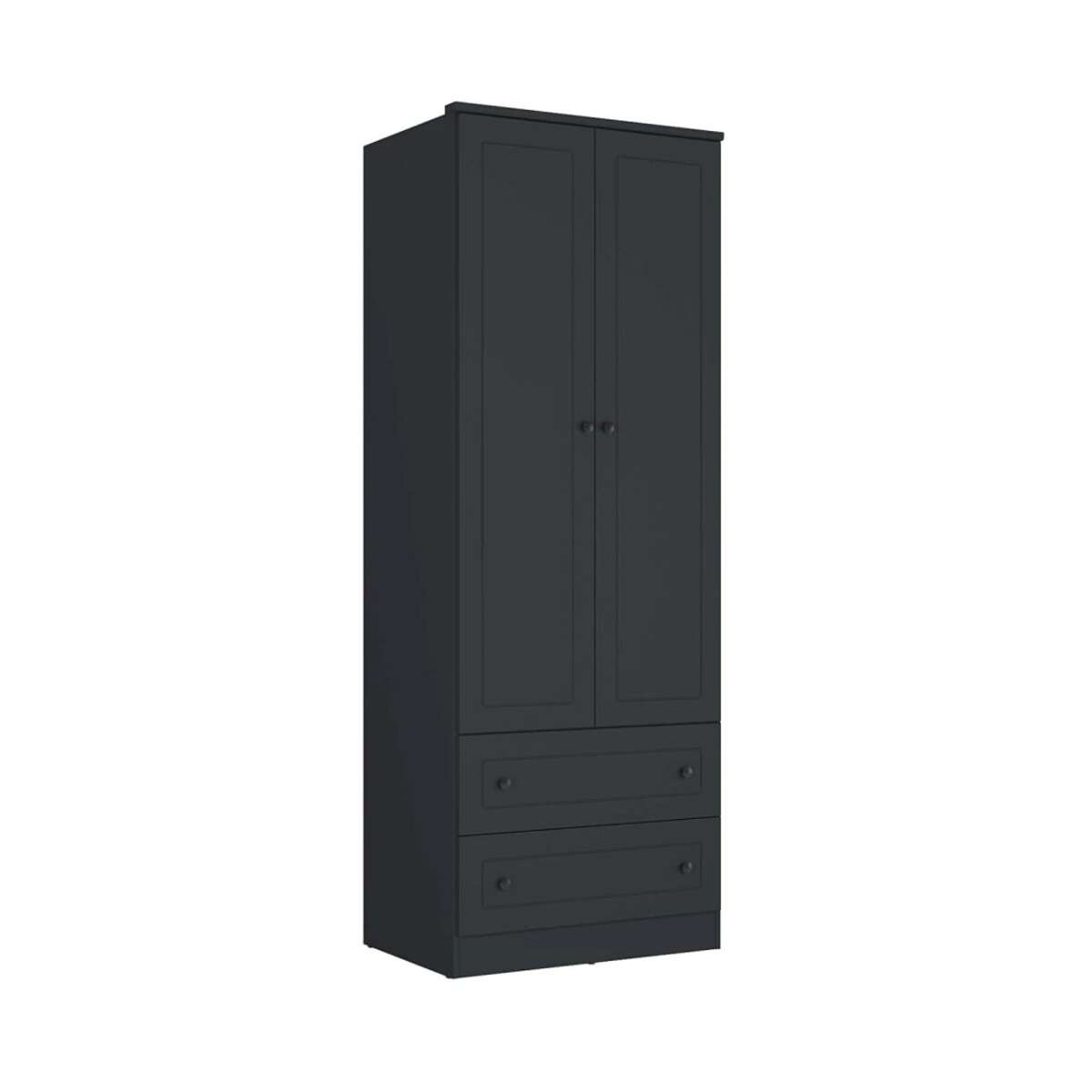 Ropero Americano PLUS 2 puertas + 2 Cajones 100%MDF - Grafito 