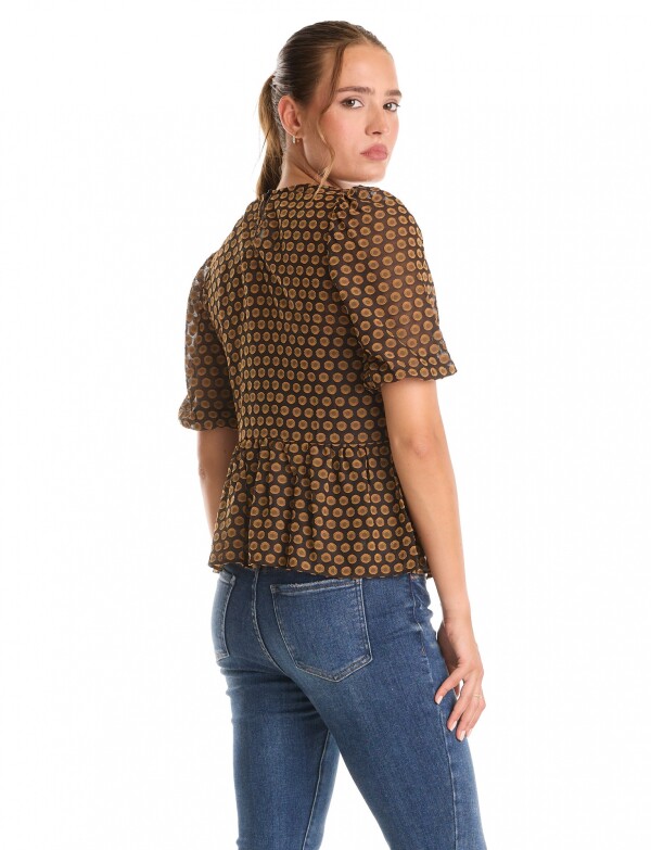 Blusa Peplum NEGRO/MULTI