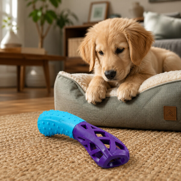 Juguete Morder Perros Gatos Limpieza Dental Golosinas Premio Color Celeste Violeta