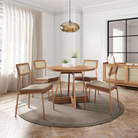 Juego de comedor Mesa Redonda Lux Atria Marron