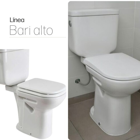 INODORO CON MOCHILA Y TAPA PARA MOVILIDAD REDUCIDA BARI BLANCO