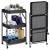 Carro Organizador 3 Estantes Con Ruedas Multiuso Plegable Color Variante Negro